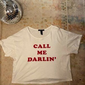 'Call Me Darlin'' Red/White Cropped Tee